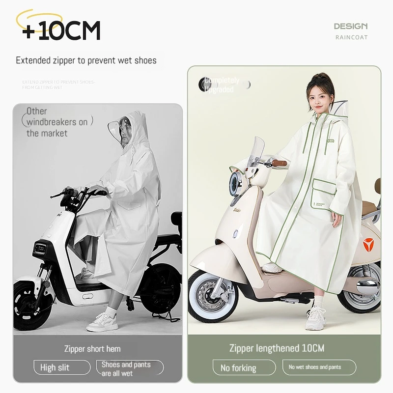 Fashion Women Transparent Eva Plastic Man Raincoat Travel Waterproof Rainwear Adult Can Hold Backpack Rain Coat