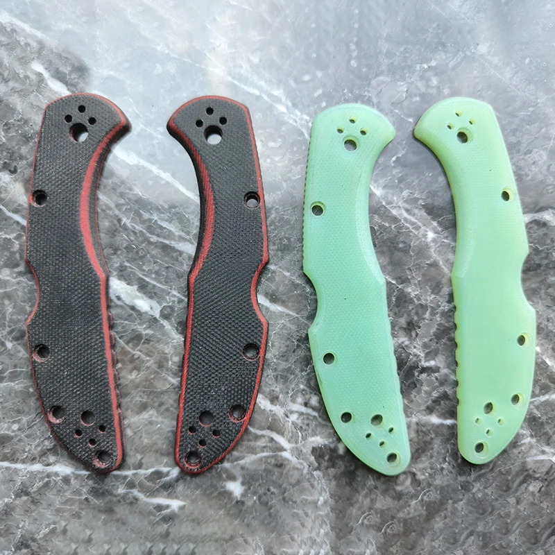 2 Colors Jade Green / Black Red G10 Grip Handle Scales for Spyderco C11 Delica4 C11FPPN C11FPPR C11FPOR C11FPGY C11FPGR C11FPBN