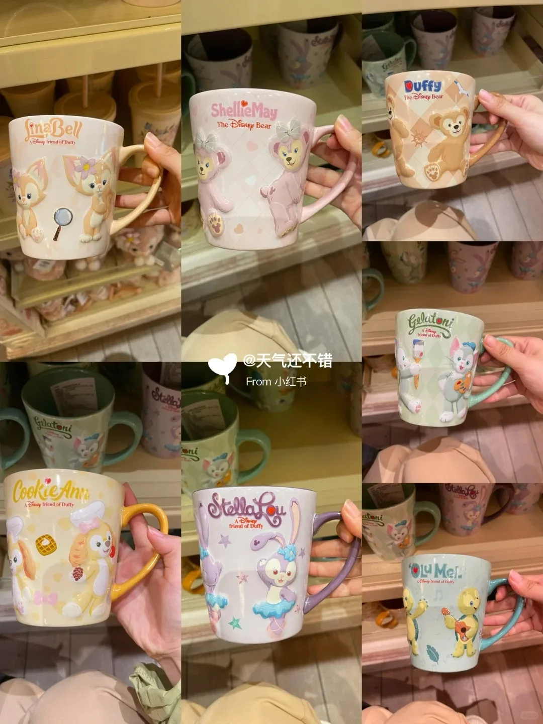 2024 Original Disney Anime Figures Duffy Shelliemay Linabell Cookie Ann Water Cup Milk Cup Ceramic Cup Desktop Ornament Gift