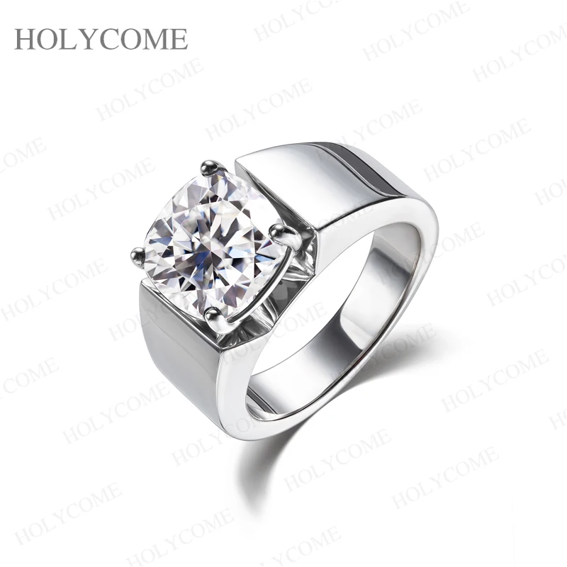 Ringe aus 925er Sterlingsilber für Herren, 5 Karat Moissanit/Im Labor gezüchteter Edelstein, VVS1, modische Geschenke, Verlobung, Hochzeit, hochwertiger Schmuck – Detail 3