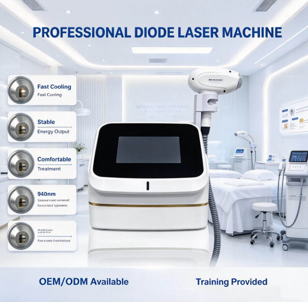 Professional Permanent Painless Hair Removal Machine 5‑Wavelength Freezing Point Device For Salon Clinic Commercial Use