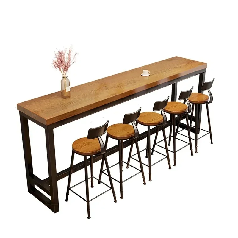 

Reception Desk Counter Bar Tables Club Wood Cocktail High Wine Long Bar Tables Alcohol Industrial Mesa Alta Bar Furniture