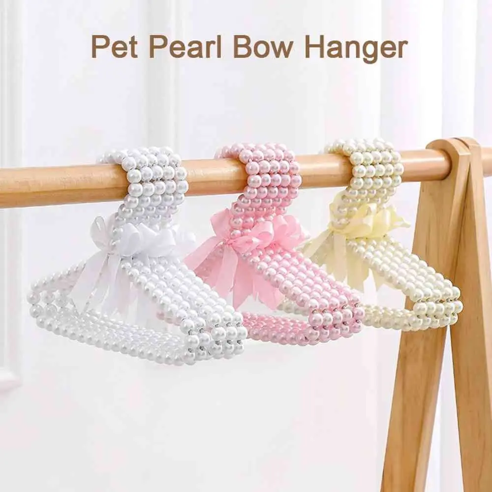 Hanger Dog Accessories Dog Clothes Girl Heart Pearl Hanger Shelf Cat Clothes Pet Supplies for Small Dogs Pets Accessories