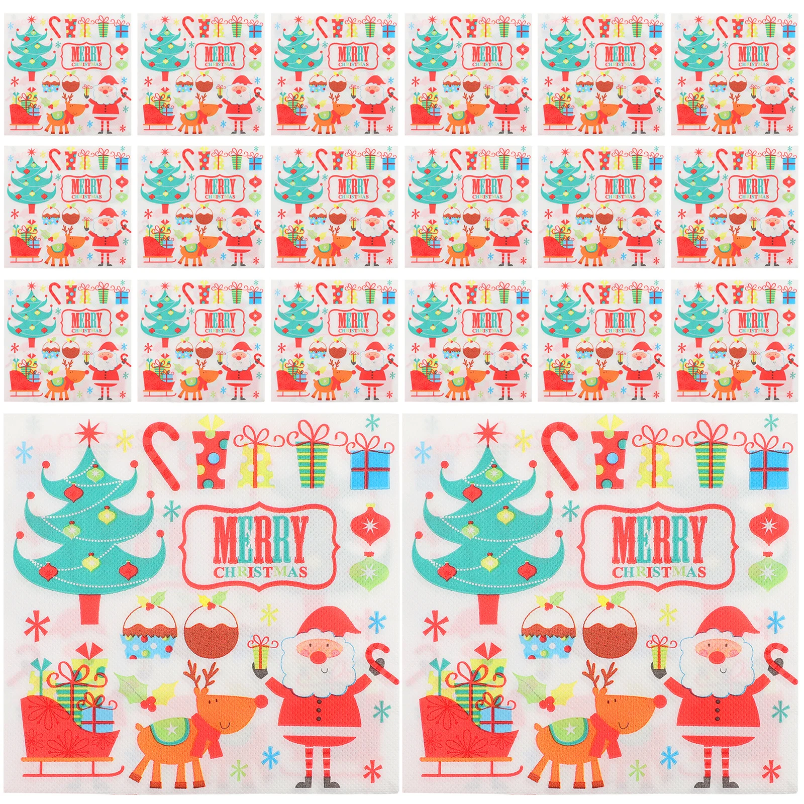 

40Pcs Oil Absorbing Paper Christmas Pattern Grease Resistant Wrappers for Baking Frying Picnic Food Packaging Decorative Paper