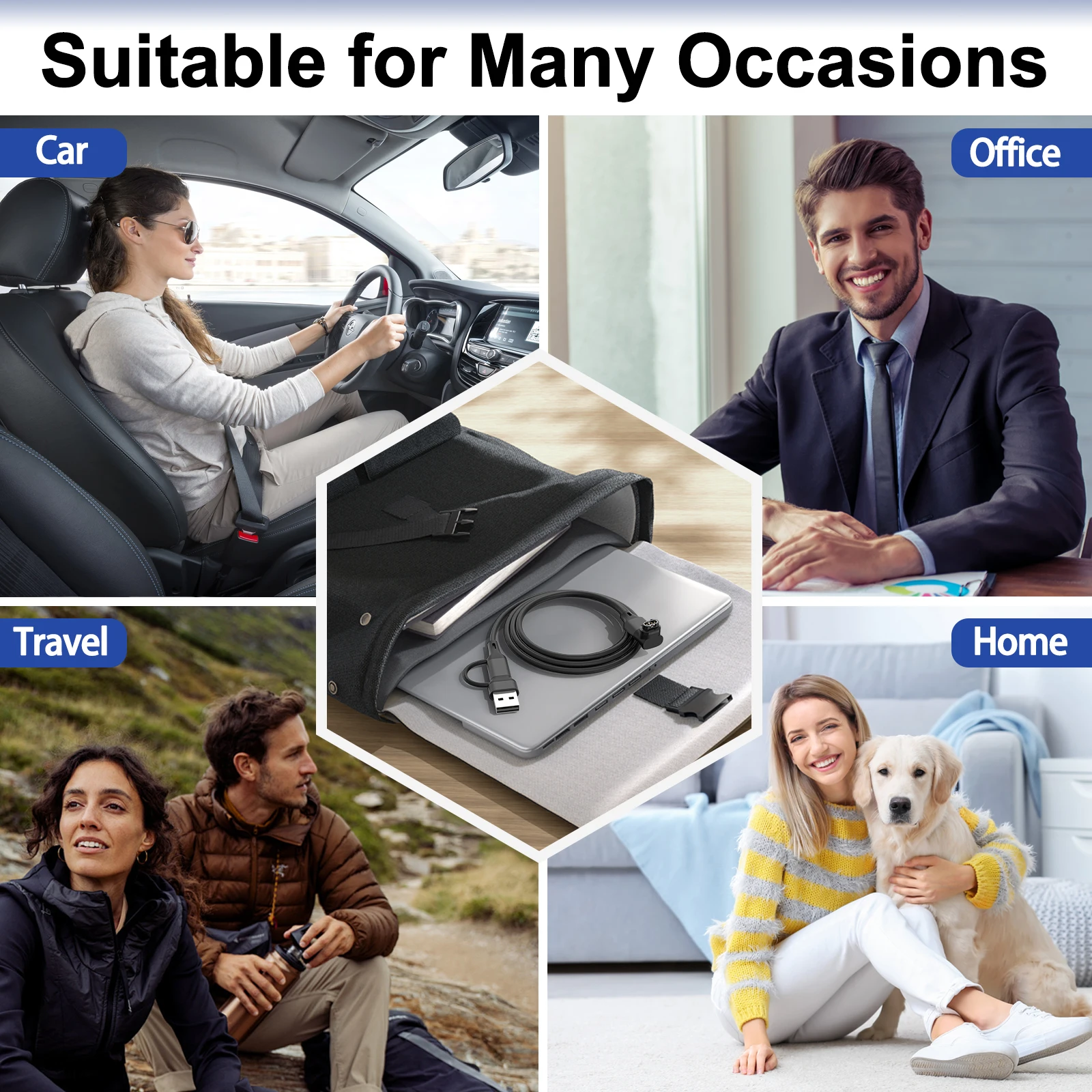 كابل شاحن 2 في 1 للغارمين 8 7x 7s 6s 6X 6 7/Forerunner 970 965 570 265 255 165 55/Vivoactive 6 5 4/Instinct/Venu/Vivomove #5