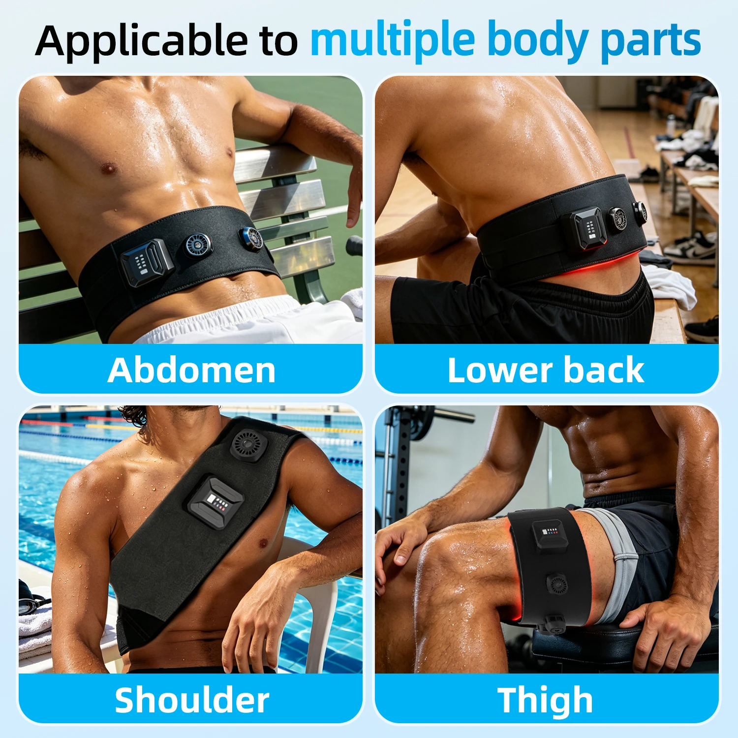 Foldable LED Red Light Therapy Belt  Light Wrap Belt Suitable for Legs Shoulders Belly Body Pain Relief Device