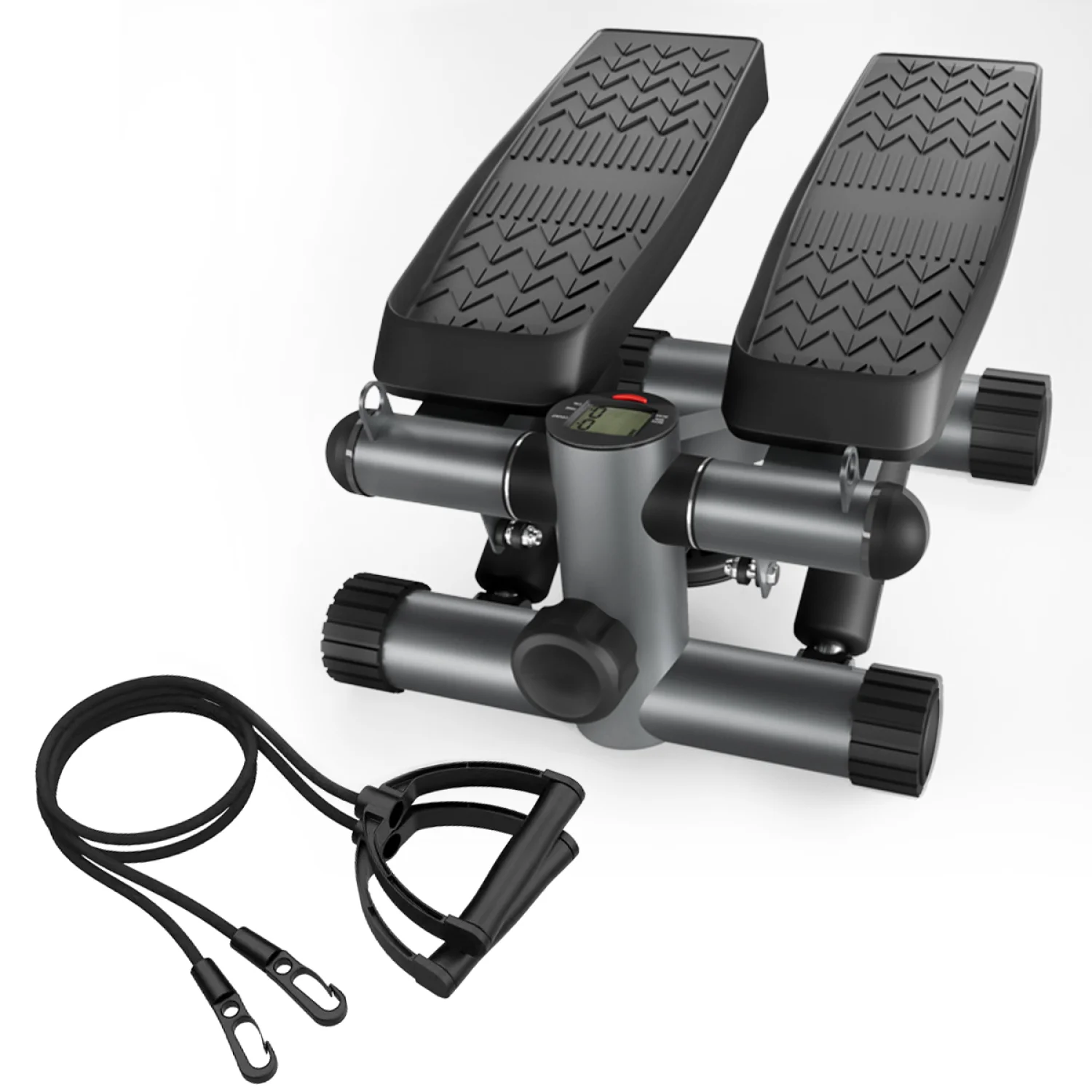 Steppers for Exercise, Stair Stepper with Resistance Bands, Mini Stepper with 330LBS Loading Capacity, Hydraulic Fitness Stepper