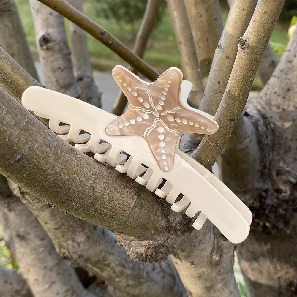 

Новый ацетатный зажим для волос в виде морской звезды для женщин, повседневный синий, белый цвет, серия Star Ocean, зажим для карбюратора, аксессуары для волос, инструмент в подарок