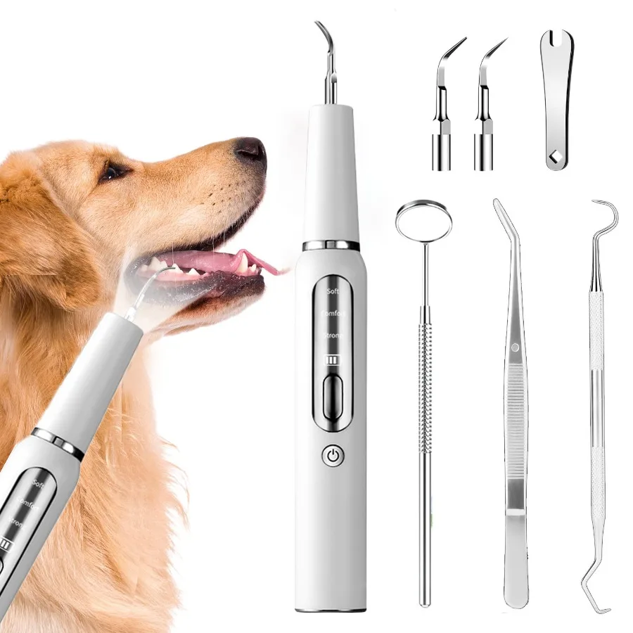 

New Ultrasonic Pet Teeth Cleaner, Electric Dental Cleaning Kit for Dogs, Home Use Tartar Remover, 3 Modes Pet Dental Care Tool