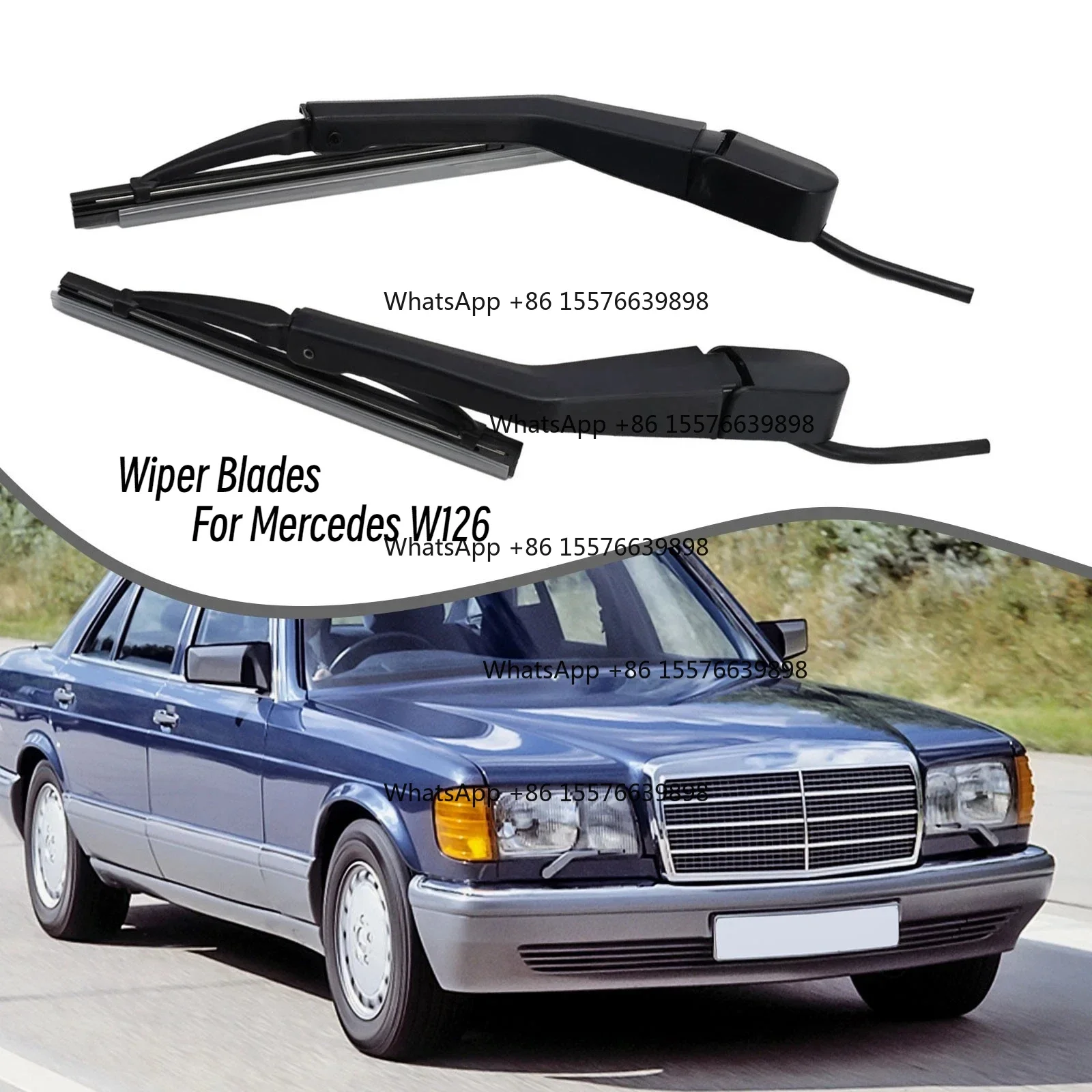 ZOCI-FOR A Pair of Car Wiper Front Windscreen Wiper Blades For Mercedes Bnez W126 A1268204544 A1268204644