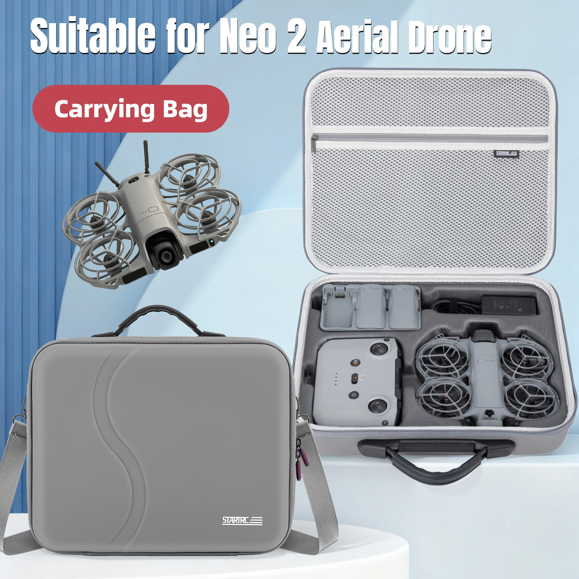 

Портативный водонепроницаемый кейс для DJI NEO 2, сумка-кейс для хранения и переноски дрона, жесткий чехол из искусственной кожи, сумка через плечо