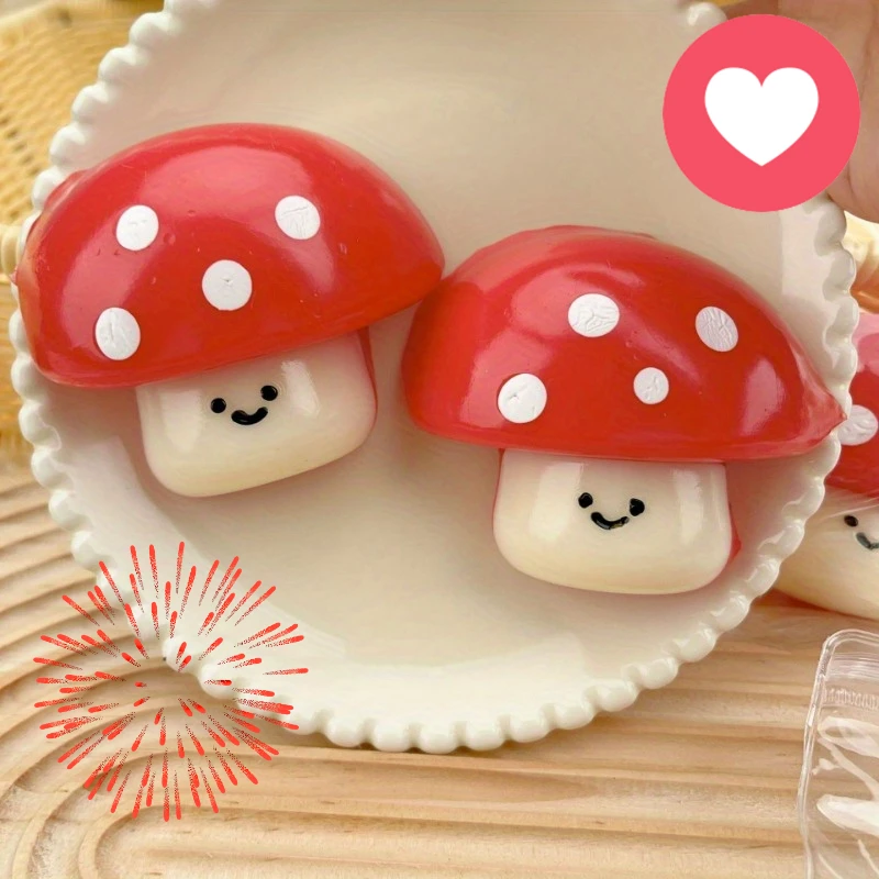 Weiches und kuscheliges Stressabbau-Spielzeug mit rotem Pilz und weißen Flecken – bezauberndes Quetschspielzeug für Jugendliche, Jugendliche und Erwachsene – perfekt