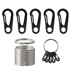 Clipe de mosquetão de alumínio pequeno com chaveiros, Chaveiro para Camping, Caminhadas ao ar livre, 32mm, 10pcs por conjunto