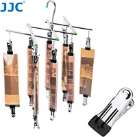 JJC 35mm 120 Film Drying Hanging Rack Stainless Steel Film Hanger Windproof with 10 Clips Soft Clip No Scratches Foldable Frame