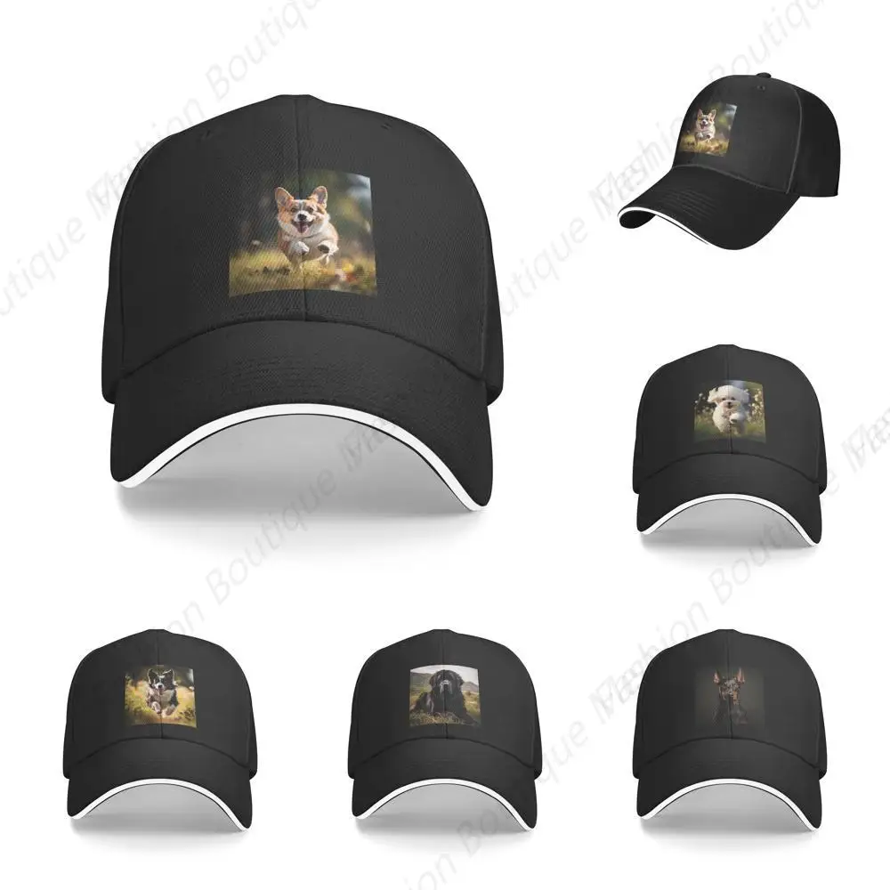 

Hot-Selling Cute Dogs Printing Cap Unisex Cap Dogs Lover Sandwich Caps Trucker Hat Men Women Outdoor Sport Travel Sun Visor