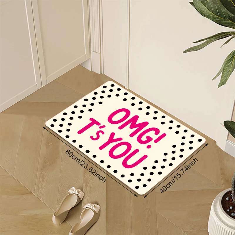 OMG! IT'S YOU Polka Dot Flannel Door Mat, 40X60 to 31.5X47.24inch Home Entrance Rug, Multi-Size to Meet Needs, Suitable for Entryway, Doorway, Bedroom, Living