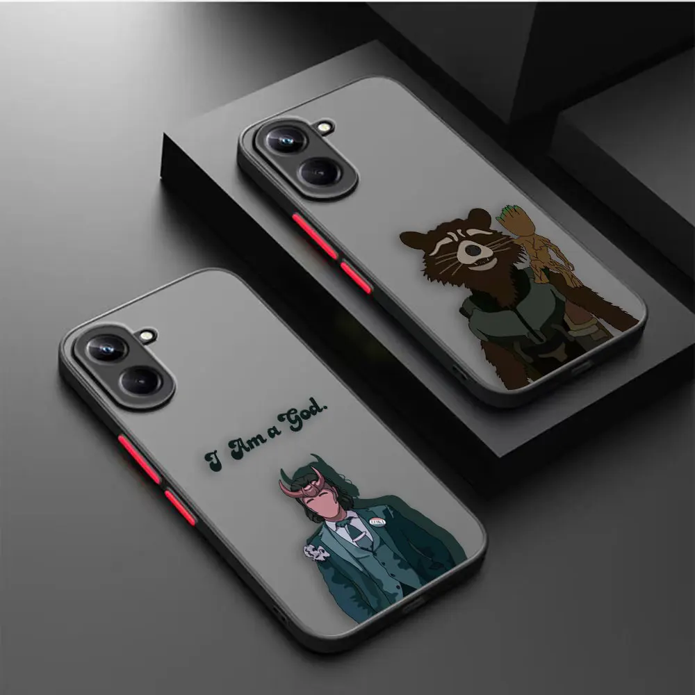 Matte Case for OPPO Realme 10 9 9I 8 8I 7 7I 6 5 FIND X3 X4 PRO 4G 5G Case Funda Coque Capa Shell Marvel Avengers Heros Faceless