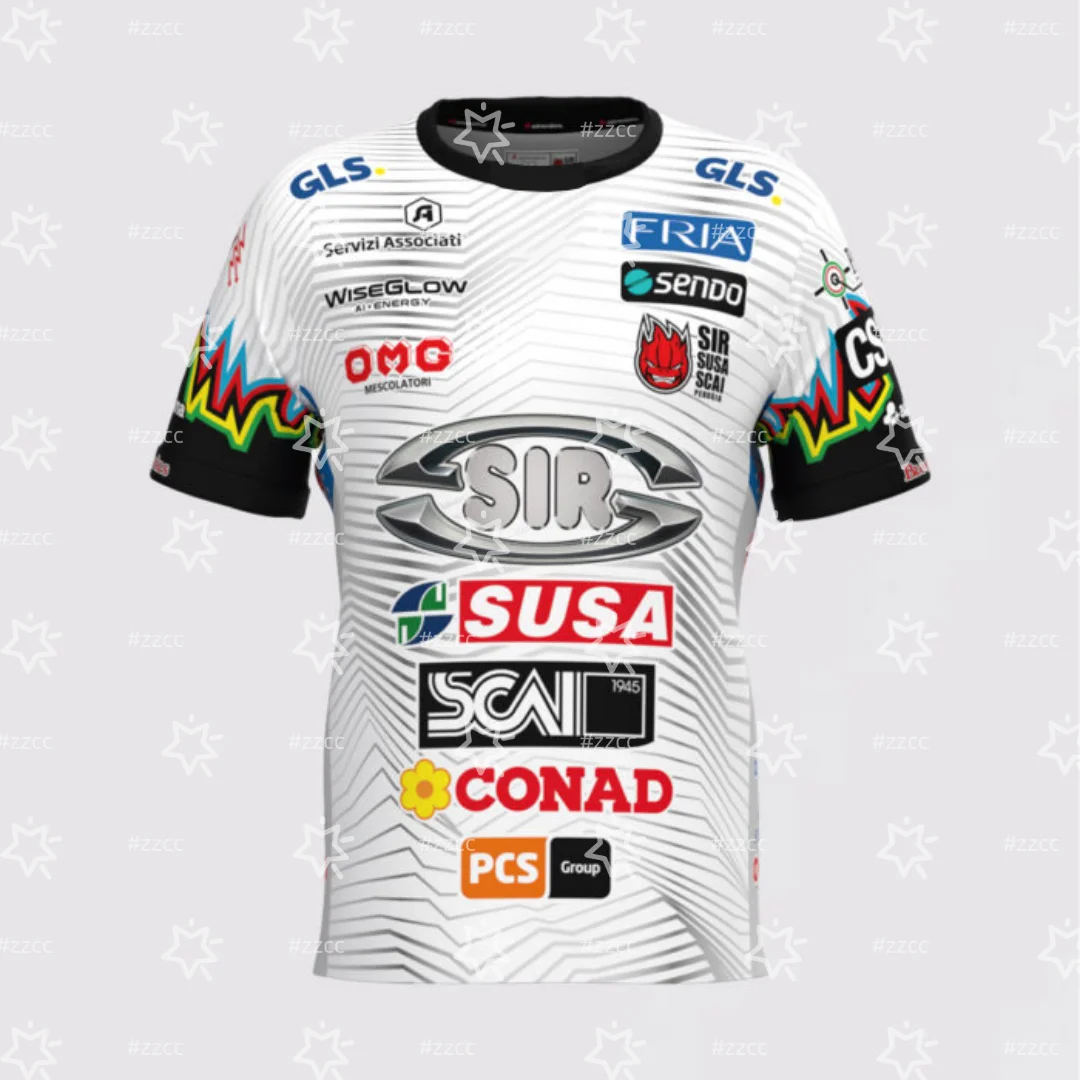 

25-26 SIR SUSA SCAI PERUGIA Superlega Home Volleyball jersey Summer Sports Men's T-Shirt Children's Clothing Tee Y2k Woman