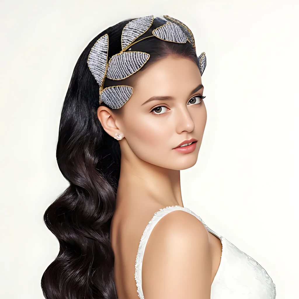 Cor dourada Casamento Bridal Hair Band para Mulheres, Noiva Headband, Beads Acessórios de Cabelo, Moda Headband, Banquete Party, Headwear, HP720