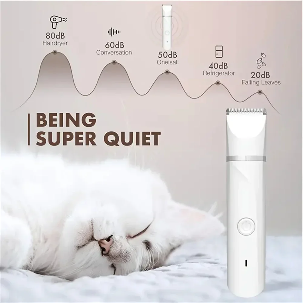 4 IN 1 Electric Pet Trimmer, Rechargeable Pet Clippers for Dogs Grooming Kit with Foot Hair Cutting Machine Pet Grooming Kit