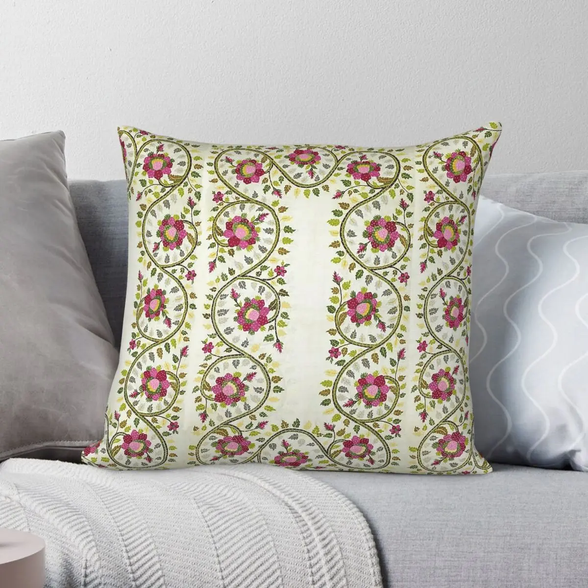 Strawberries Leaves Antique Turkish Square Pillowcase Polyester Linen Velvet Decorative Pillow Case Sofa Seater Cushion Cover