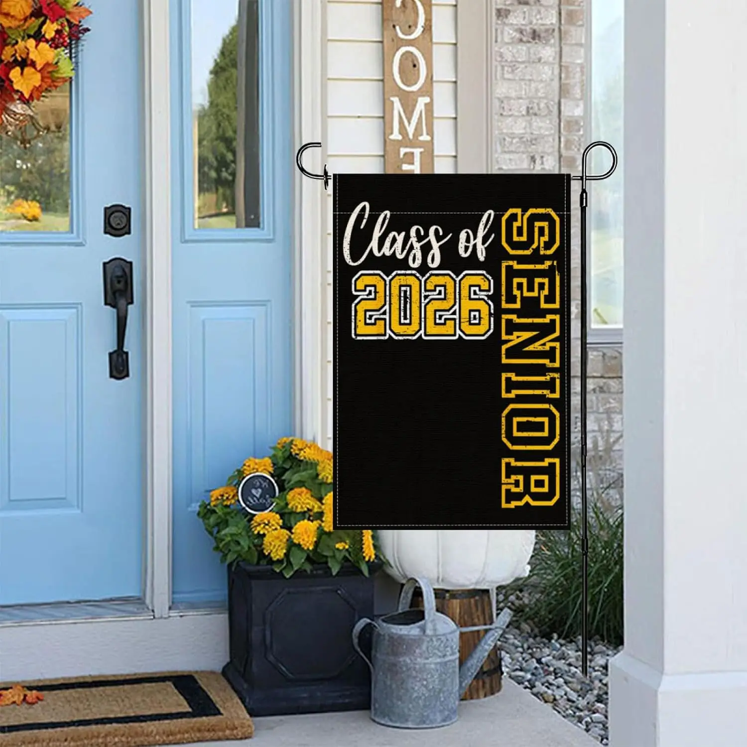 Class of 2026 Senior 26 High School Graduation Black Gold Yard Flags,12x18 Inch Garden Flag Double Sided Tapestry Decor for  AAO
