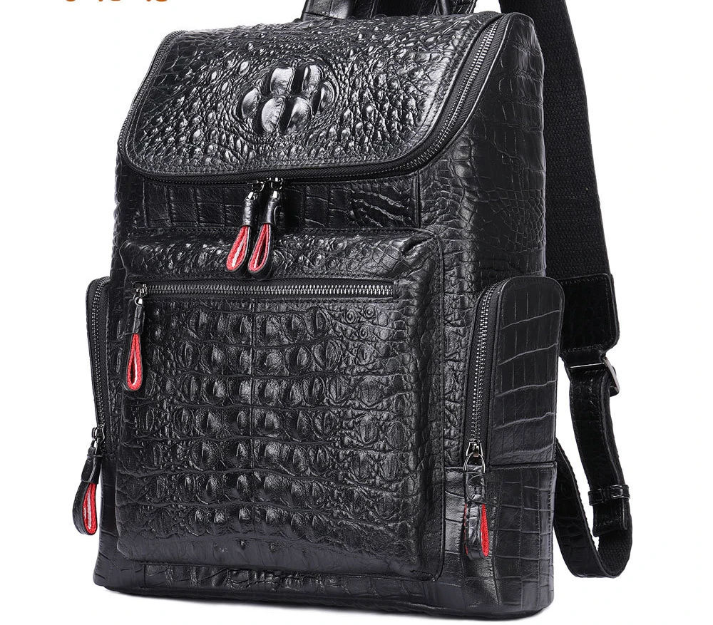 

Factory Sale Crocodile Leather Backpack Large Capacity Anti-Theft Smart Laptop Bag For Business Travel School