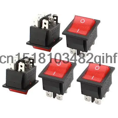5 Pcs AC 250V/125V 16A/20A DPDT 2-Position ON/OFF Boat Rocker Switch