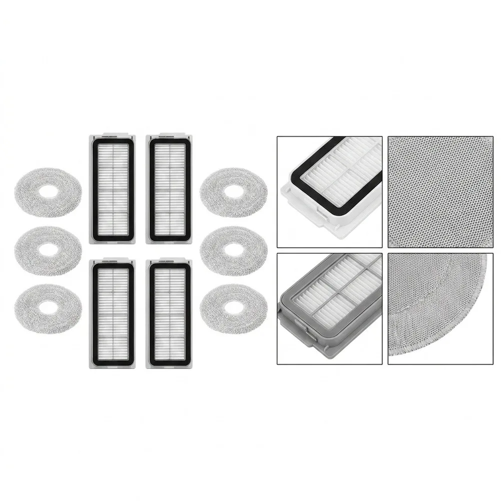 HEPA Grade Filter and Mop Pad Kit for Cecotec For Conga For X50 X Vacuum 4 Filters 6 Pads for Home&Wash Station