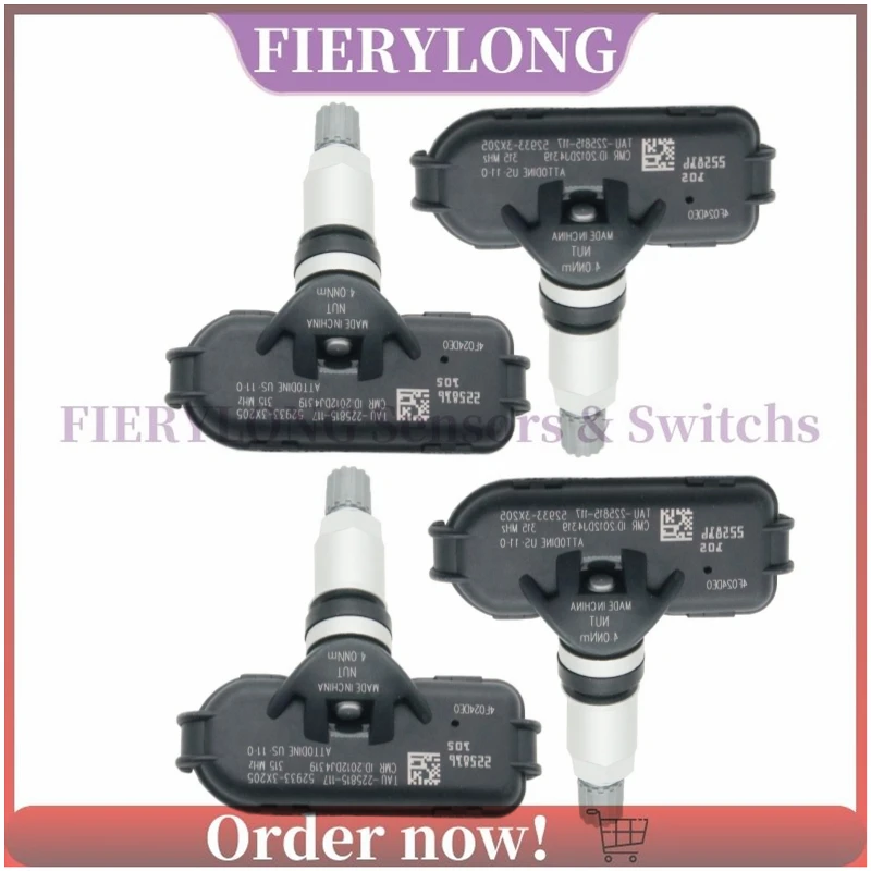 

4 шт. 52933-3X205 TPMS датчик системы контроля давления в шинах для Hyundai Elantra Kia Forte Rio 529333X205 высокое качество