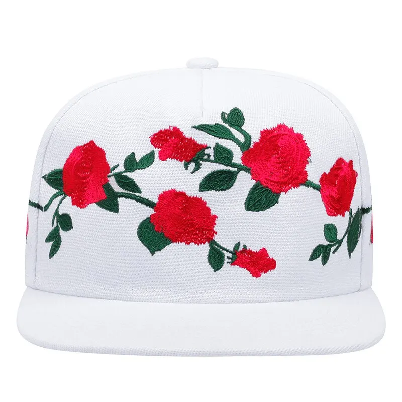 Moda Fastball haft w kształcie róży czapka z daszkiem w stylu hip-hop czapka typu snapback dla dorosłych na świeżym powietrzu na co dzień kapelusze