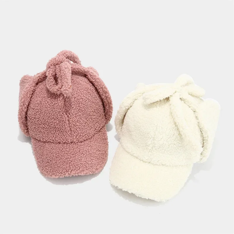 Gorro con orejas sólidas de poliéster para invierno, gorros ajustables para exteriores, gorros de bombardero, gorro cálido para hombres y mujeres 16, 2024