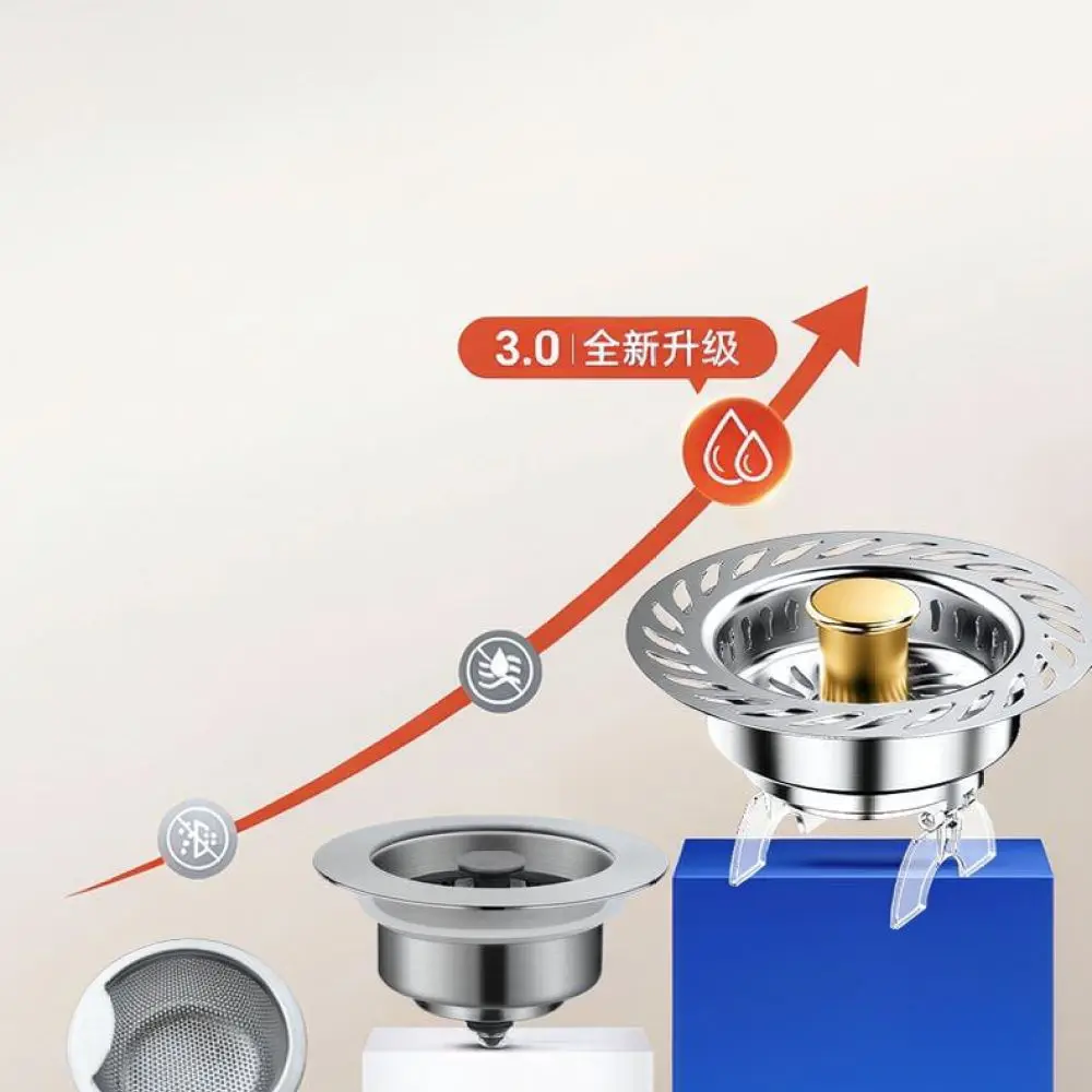 Kitchen Sink Filter Strainer Stainless Steel Drain Waste Catcher Anti Clogging Stopper Basin Mesh Accessory For Xinnan