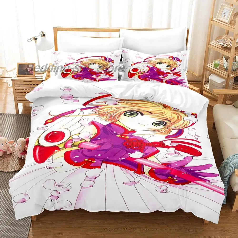 

Комплект постельного белья Cardcaptor Sakura Single Twin Full Queen King Size, комплект постельного белья для взрослых и детей, комплекты пододеяльников для спальни с принтом аниме