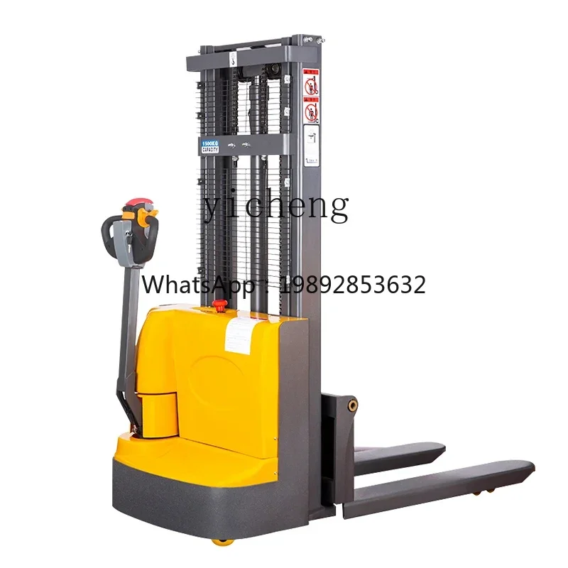 XX Double Lift 2T Hydraulic Lift Electric Stacker Station Drive Full Electric Forklift Stacker