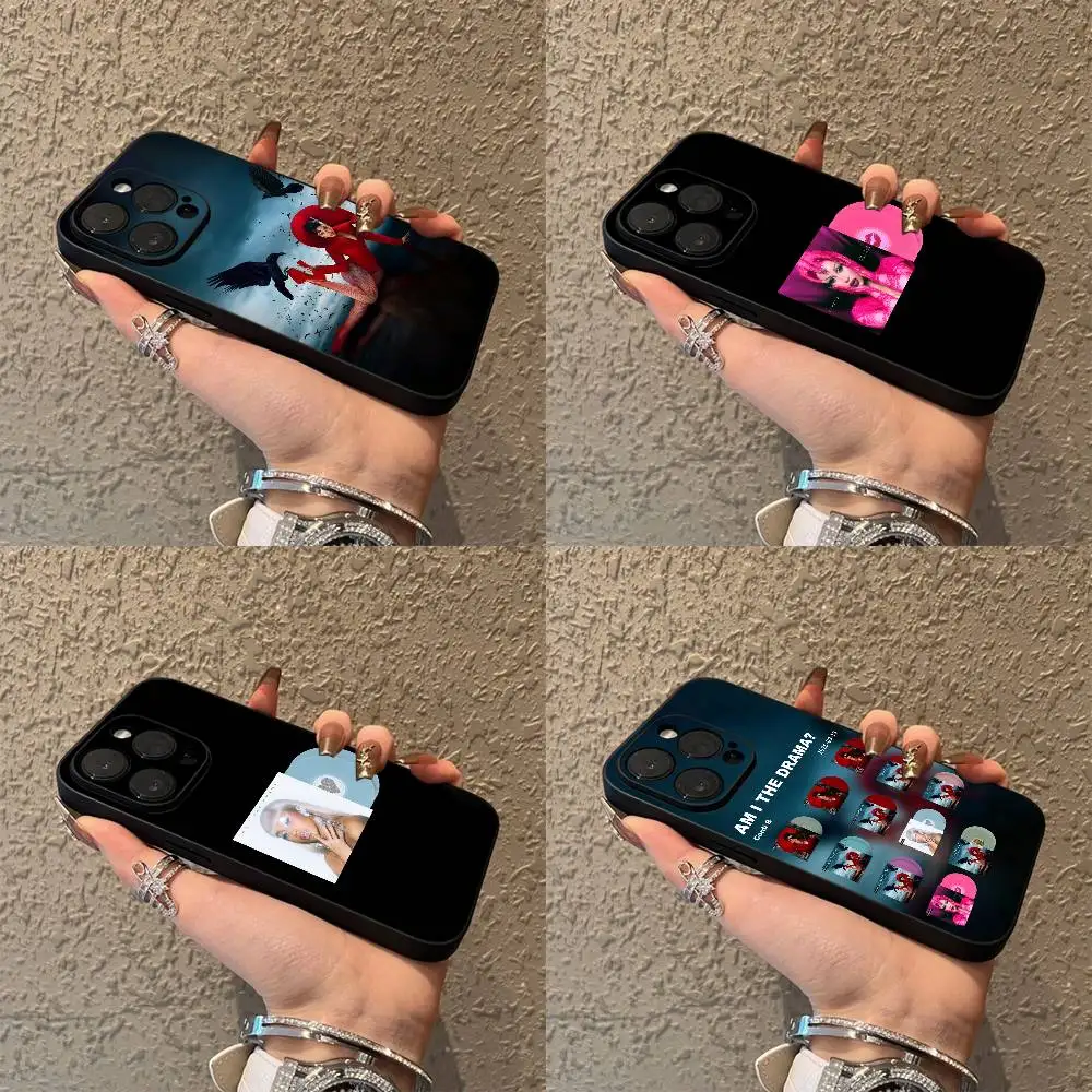 

C-Cardi B Am I the Drama Phone Case For iPhone 17,16,15,14,13,12,Pro,Max,Plus,E,SE4,Air,Mini Black Soft Box
