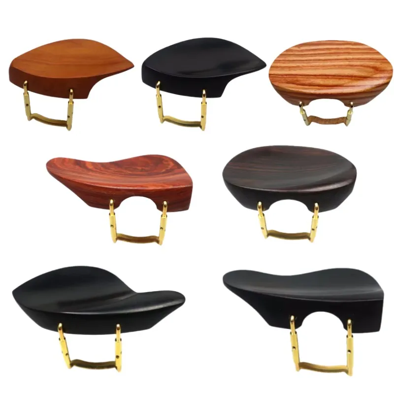 Nice-looing Shape 4/4 Violin Chinrest With Clamp technical Screw bracket Cork Ebony Jujube wood,Violin Chin rest Parts