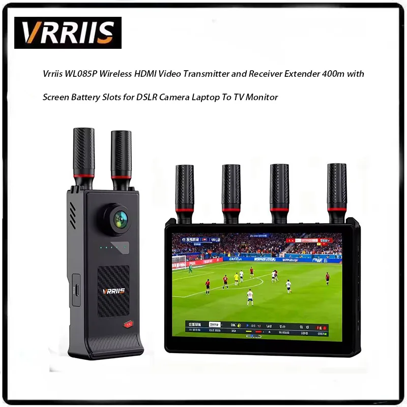 Vrriis WL085P Wireless HDMI Extender 1300FT Long Range 2.4G&5G Transmission System With LCD Display