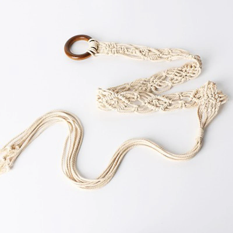 New Weaving Tassel Waist Rope For Women Versatile Dress Decoration Korean Knotted Thin Waist Rope Wax Thread Knotted Waist Belt