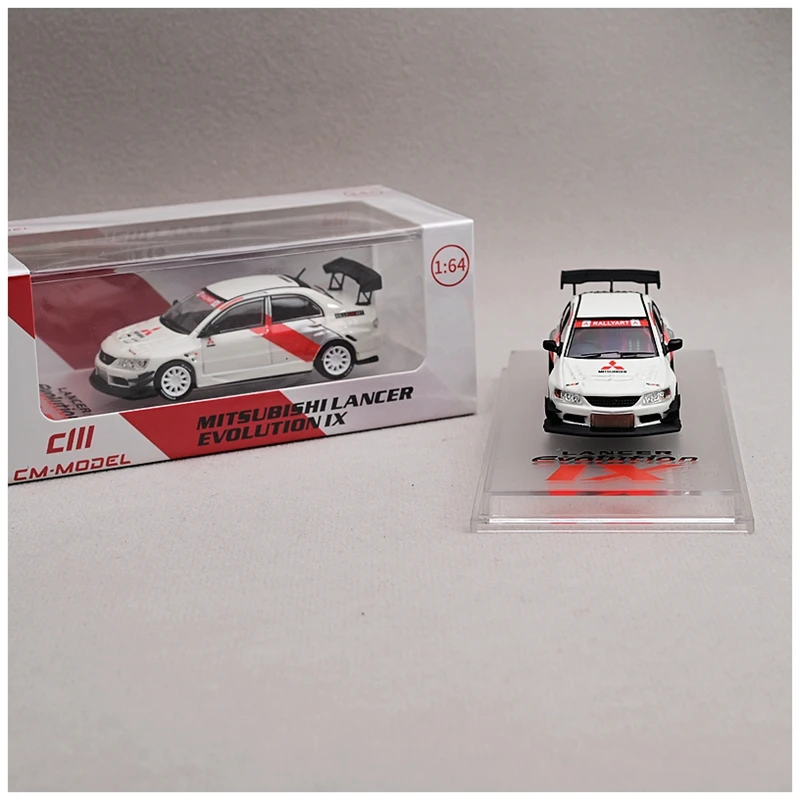 CM modelo 1/64 Mitsubishi Lancer Evo 9 Ralliart Rally pintura modelo de coche de aleación modificada