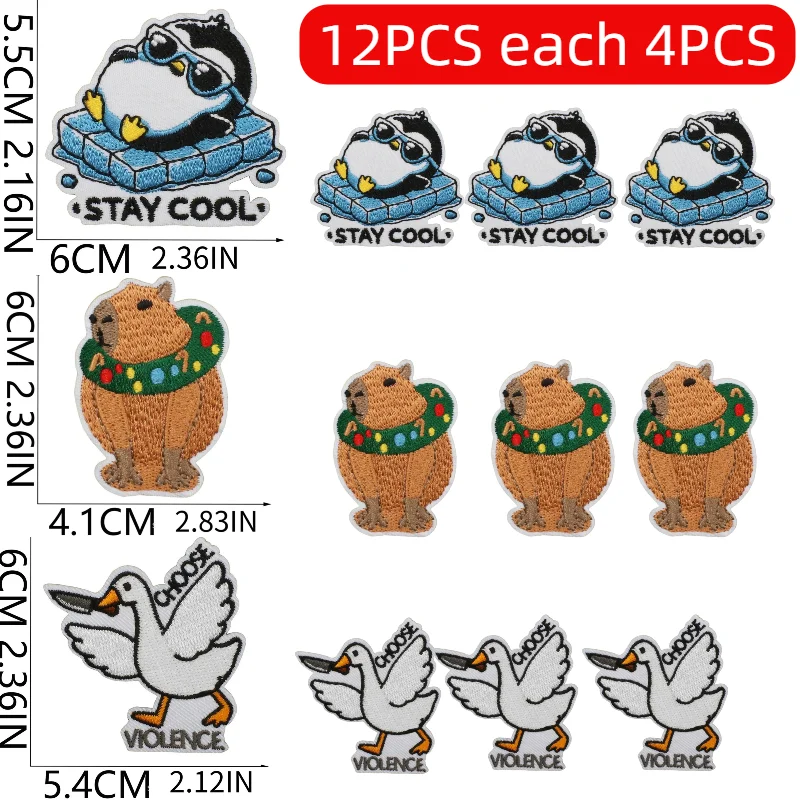 10/12 قطعة مجموعة بالجملة من الكي الكرتون الحيوانات الإنجليزية الأبجدية التطريز القماش بقع الديكور الضفدع Orangutan بقع #5