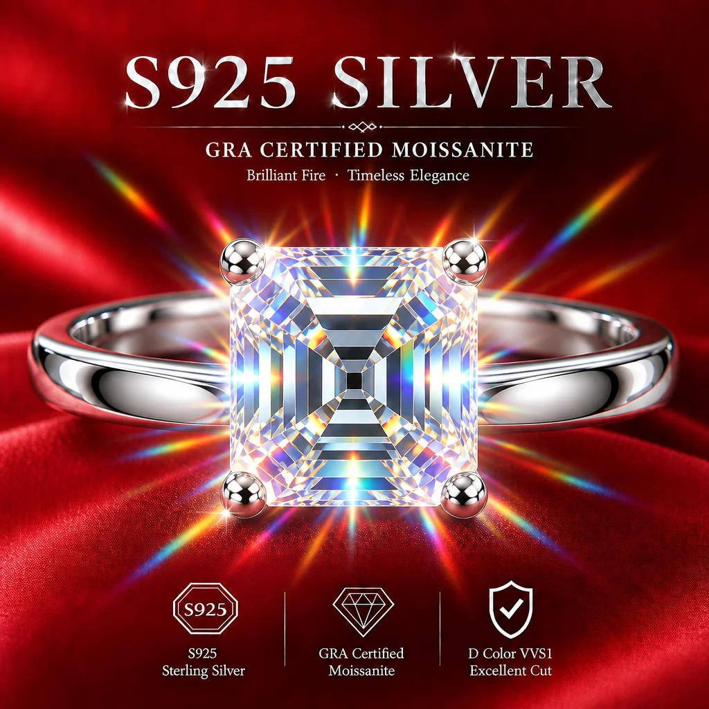 18k Vergoldete Moissanit-Ringe mit GRA-Zertifikat, Funkelndes Marquise-Design, S925 Sterling Silber für Damenringe – Detail 10