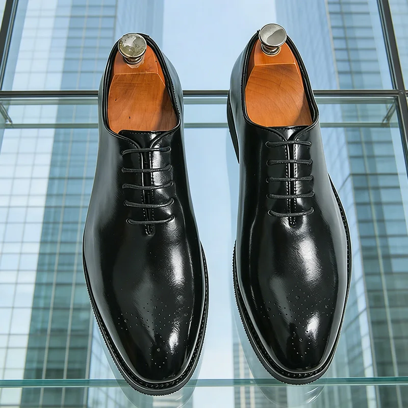 Classic Brogues High Quality Casual Business Leather Shoes Men Trend Men's Dress Shoes Social Office Oxford Wedding Shoes Male