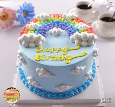 

Cake model lovely rainbow simulation Birthday Plastic Window Show Shooting props Wedding decoration