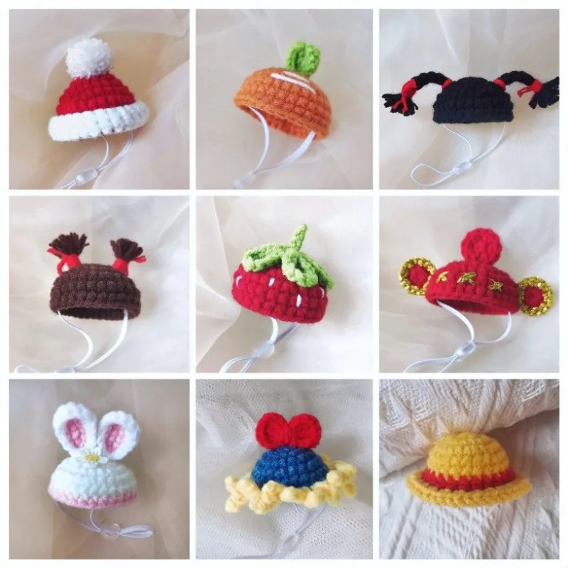 Gorro tejido para mascotas, hámster, budgerigar, peonía, loro, pájaro, lana, ganchillo, tejido, loro, sombrero, animales pequeños, Mini sombrero, juguetes para pájaros