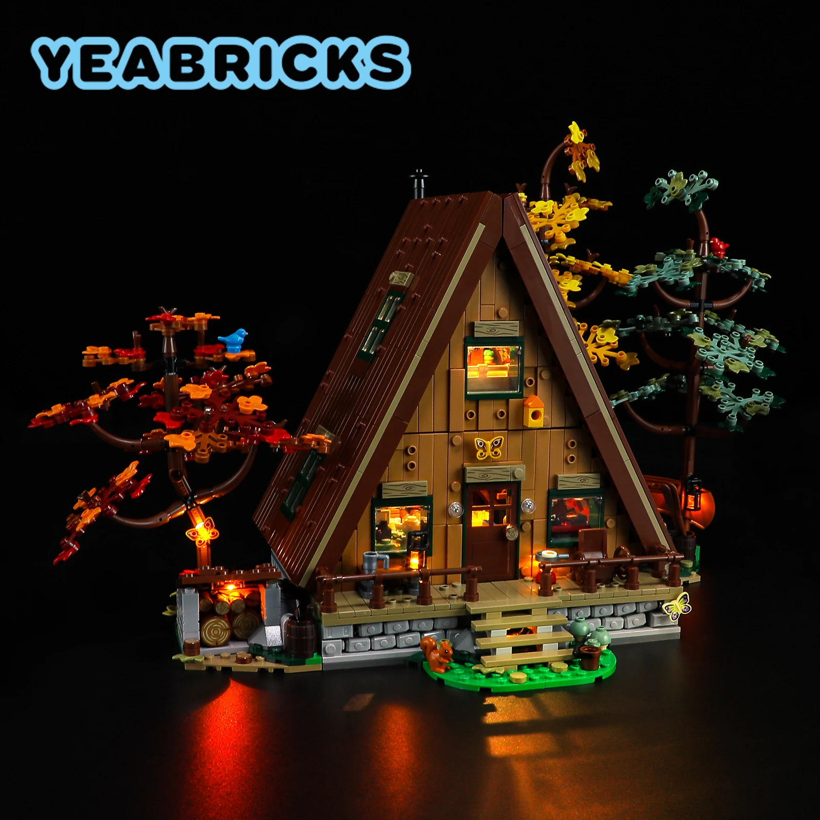 YEABRICKS LED Light Kit for 21338 A-Frame Cabin Building Blocks Set (NOT Include the Model) Toys for Children