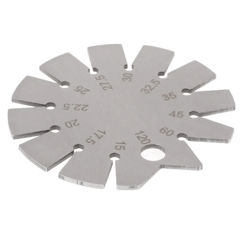 ABBN-2X Calibro smussato Calibro angolare per asse Forma rotonda Coltello Cercatore angolare Calibro angolare lama 15-120 °   Per la misurazione dell'angolo del coltello