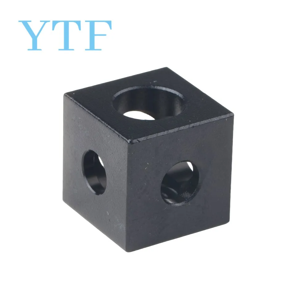 1-10 قطعة 2020 كتلة الألومنيوم مكعب المنشور موصل عجلة منظم الزاوية الخامس فتحة ثلاثة طريقة موصل 90 درجة زاوية ل Voron 2.4 #4