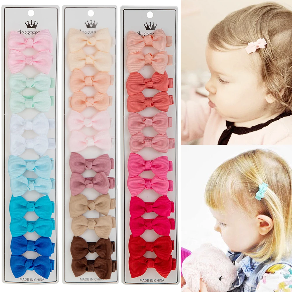 36Pcs/Lot Solid Color Grosgrain Ribbon Bowknot Kids Hair Clips Handmade Bows Baby Girls Barrettes Hairpins Photo Props Gift Set