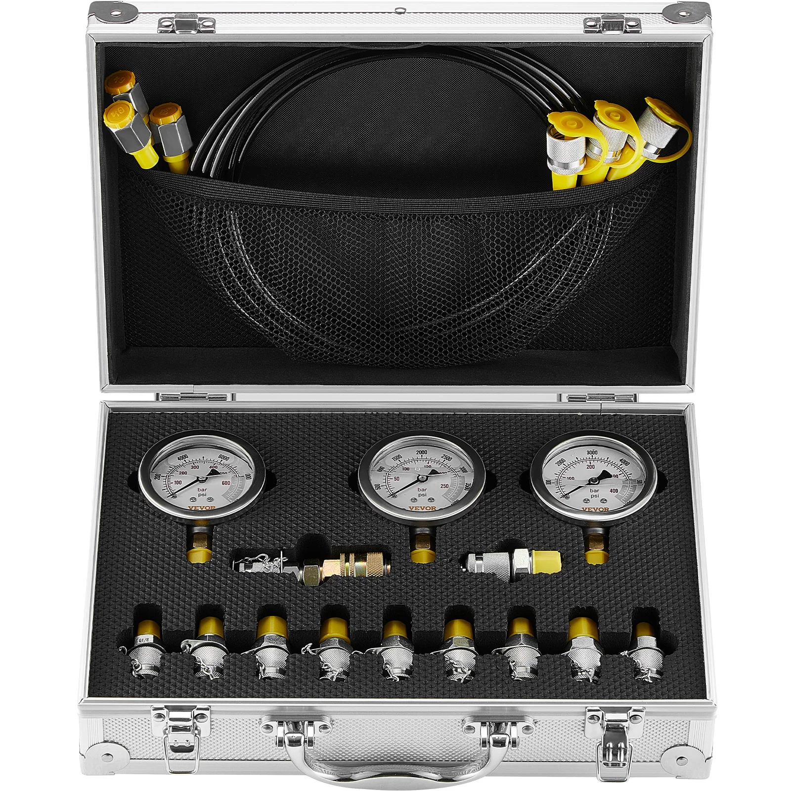 SucceBuy Hydraulische druktestkits Graafmachine Hydraulische testmetersets met draagtas voor graafmachines, tractorenmachines
